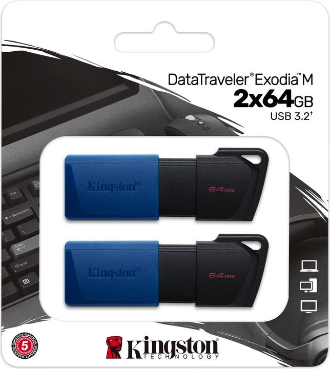 Produktbild Kingston DateTraveler Exodia M 2er Pack (64 GB, USB 3.2, USB-A)