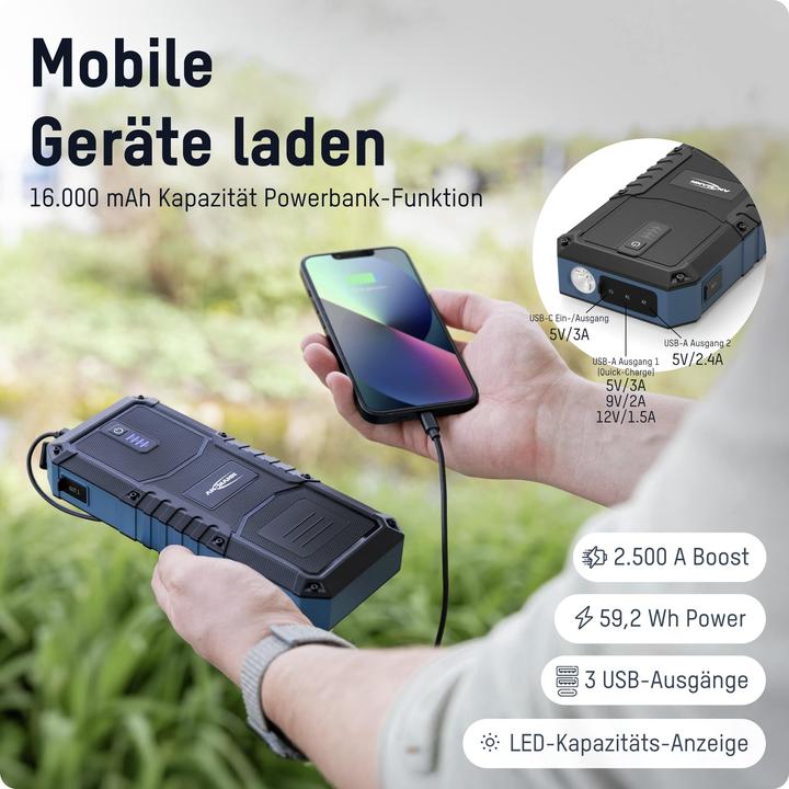 Actual product image Ansmann Jump Starter 16.0 (2500 A, 16000 mAh)