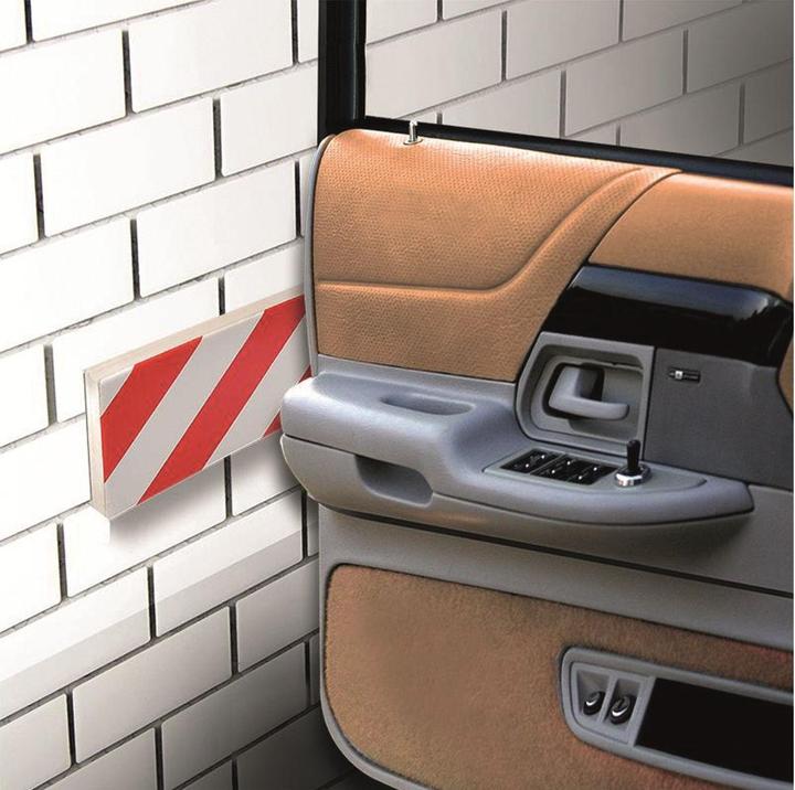 Image du produit IWH Bande de protection de porte de voiture pour garage, blanc / rouge Matériau : Mousse PU