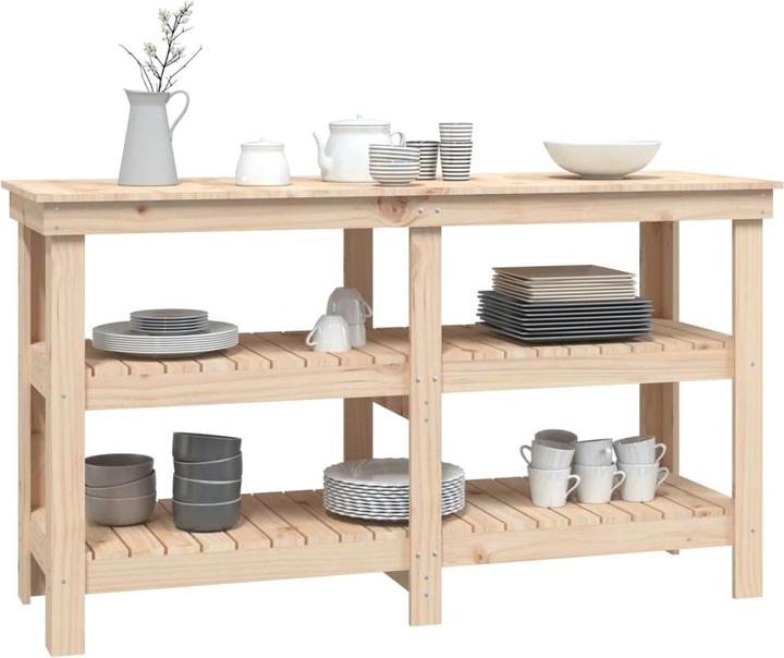 Immagine prodotto VidaXL Werkbank Arbeitstisch Werkstatttisch Werktisch Tisch Massivholz Kiefer (142.50 cm, 50 cm)