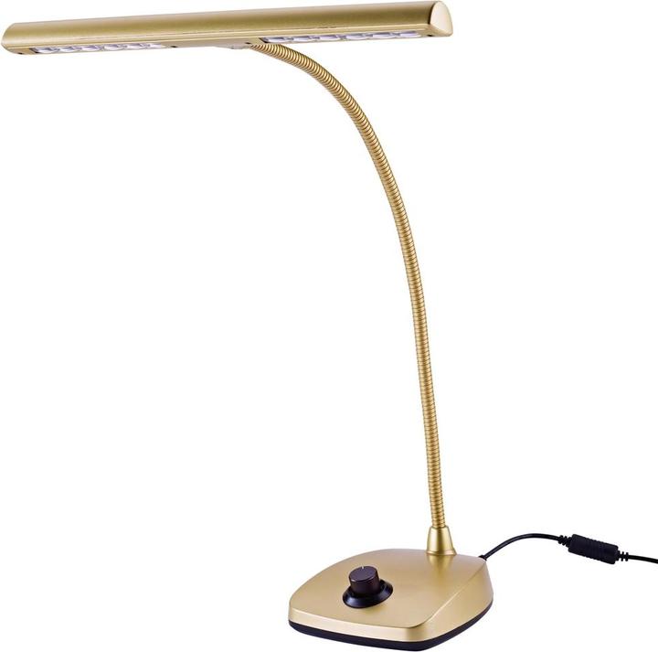 Produktbild K&M 12298 LED Pianoleuchte - goldfarbig (Notenständerleuchte)