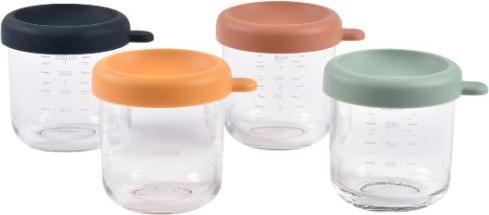 Beaba Glasportionenset 4 Stk. 250ml Farbmix