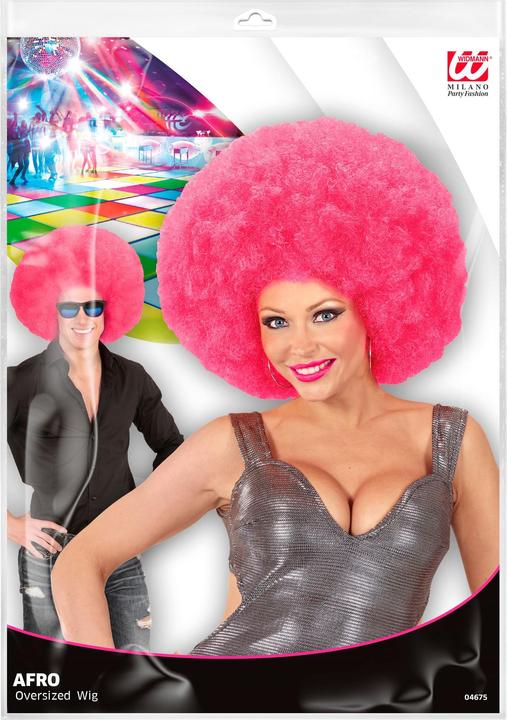 Actual product image Widmann Fuzzy wig pink - costume wig for carnival