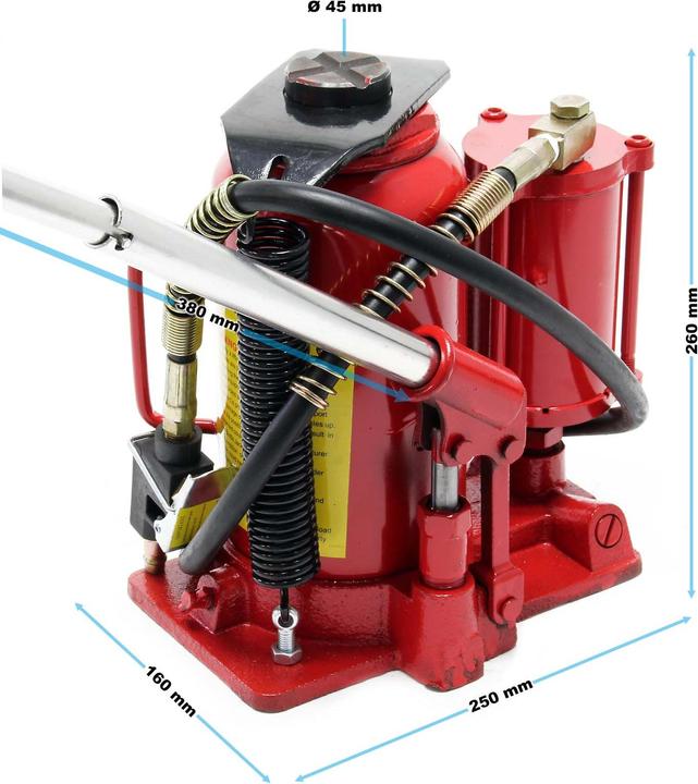 Actual product image Wiltec 20t Hydraulic Car Jack Pneumatic with Ram Saddle
