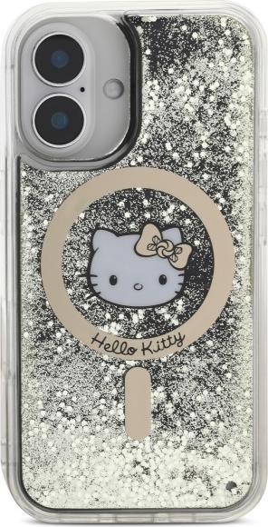 Immagine prodotto Hello Kitty HKHMP16SLGDIK iPhone 16 6.1" czarny złoty/nero oro custodia rigida Liquid Glitter Fever MagS (Apple iPhone 16)