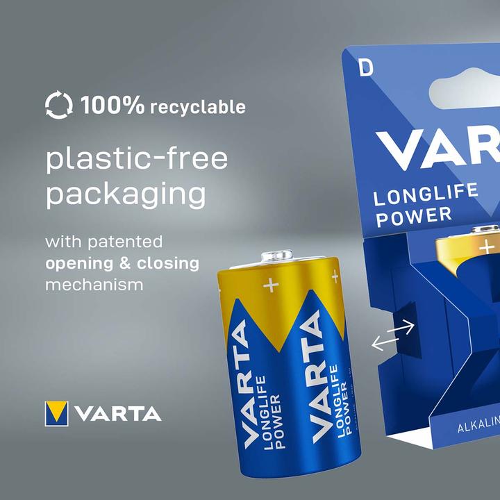 Image du produit Varta VAR Longlife Power D 2er Blist (2 pcs, D, 16500 mAh)