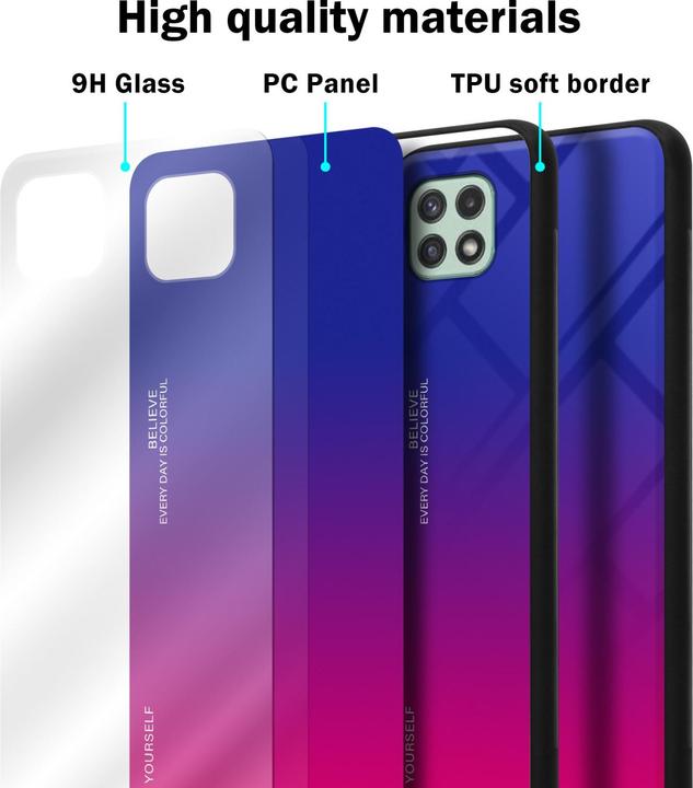 Produktbild Cadorabo TPU 2 Farben Glas Hülle (Samsung Galaxy A22 5G)