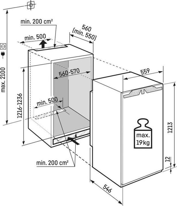 Immagine prodotto Liebherr Integrierbarer Kühlschrank mit EasyFresh (201 l)