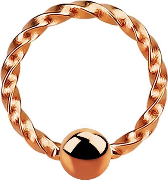 Immagine prodotto Star Piercing Anello con chiusura a microsfera intrecciata in oro rosa (senza ottone, Acciaio chirurgico 316L)
