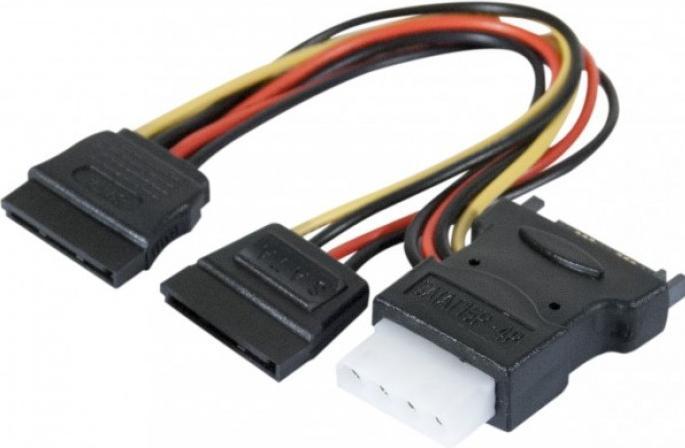 Image du produit Exertis Connect Câble adaptateur SATA, SATA vers 2x SATA + Molex, 1x SATA St. / 2x SATA Bu + Molex Bu. Séparations