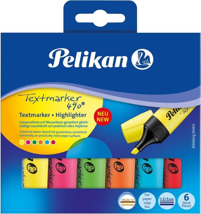 Actual product image Pelikan Highlighter 490 (Neon yellow, Neon pink, Neon green, Neon orange, 2 mm, 6 x)