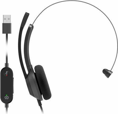 Actual product image Cisco Headset 321 USB, Wired Single On-Ear Headphones, Webex Controller with USB-A, Carbon Black... (Cable, USB-A)