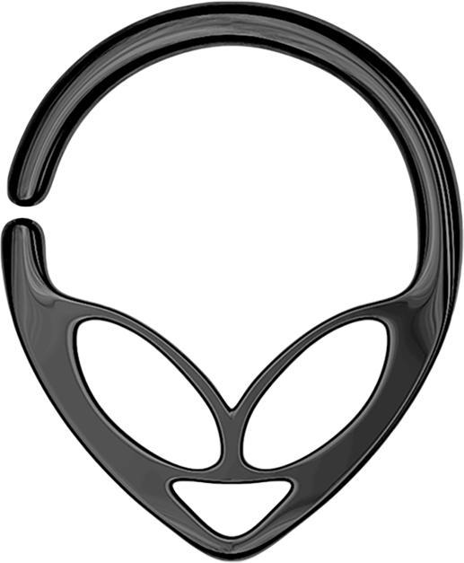 Star Piercing Micro Piercing Ring schwarz Alien (Chirurgenstahl 316L, ohne Messing)