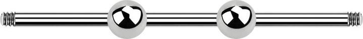 Produktbild Star Piercing Barbell-Stab silber mit zwei Kugeln (ohne Messing, Chirurgenstahl 316L)