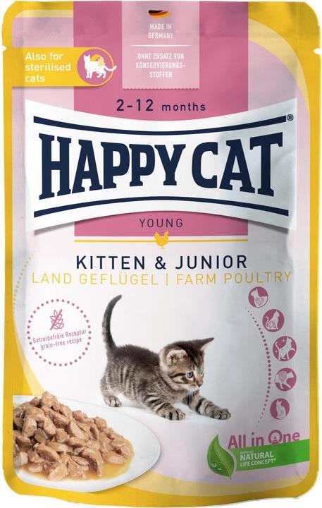Produktbild Happy Cat Nassfutter Young Meat in Sauce 85 g (Welpe + Kitten, 1 Stk., 85 g)