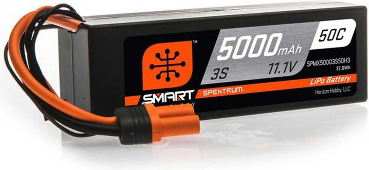 Immagine prodotto Spektrum 5000mAh 3S 11.1V 50C Smart LiPo Hardcase IC3 (11.10 V, 5000 mAh)