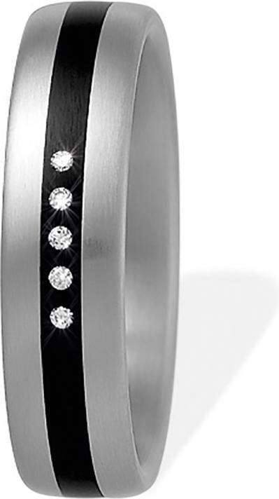 Actual product image Xen Band ring ceramic black with diamonds 0,025 ct. TW/VS (51)