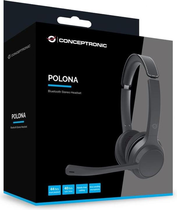 Produktbild Conceptronic Headset Wireless Bluetooth mit Ladestation sw (Kabellos, USB-C)