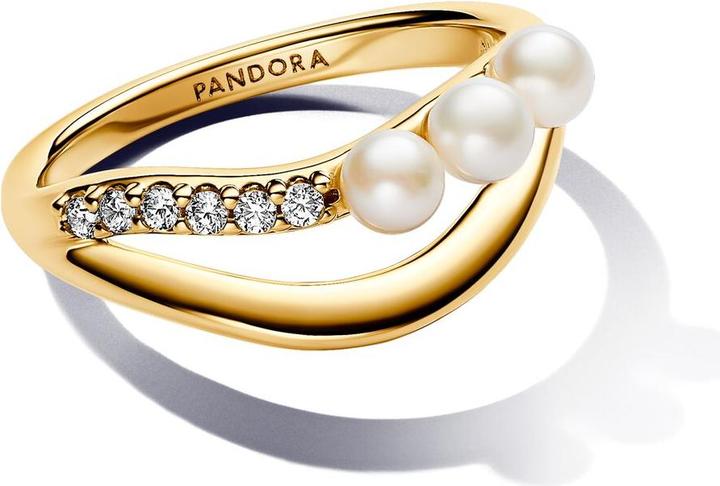 Produktbild Pandora Behandelte Süsswasserzuchtperle & Organisch geformter Doppelband Ring (54)