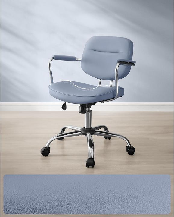 Actual product image Songmics Office chair with upholstered backrest and armrests, blue