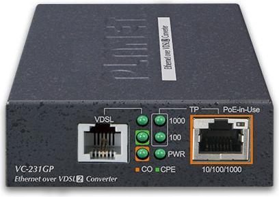 Productafbeelding Planet 1-Port 10/100/1000T 802.3at PoE+ Ethernet naar VDSL2 Converter Breedbandcommunicatie (Omvormer)