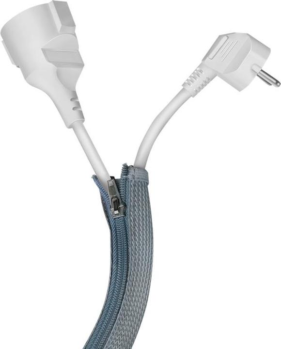 Immagine prodotto LogiLink Guaina per cavi con cerniera, 2,0 m, grigia, in poliestere, resistente all'abrasione, alla trazione (Tubo cavi, 200 cm)