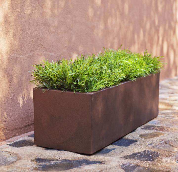Actual product image Newgarden JARA 100 Planter XXL large square 100x35x32cm bronze 52L with water reservoir outdoor (100 lm)