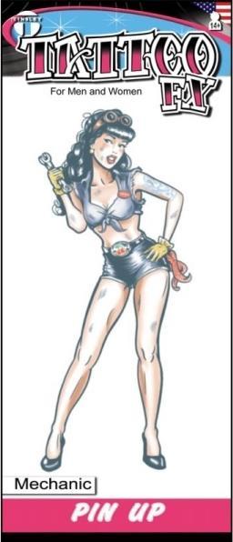 Immagine prodotto Tinsley Transfers Adesivo per tatuaggio Pin-Up Mechanic