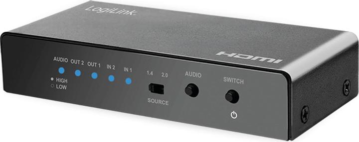 Image du produit LogiLink Commutateur HDMI, 2x2 ports, bidirectionnel, 4K/60 Hz, EDID, HDCP, HDR, downscaler