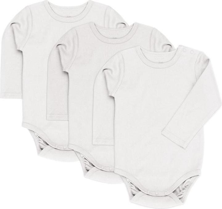 Actual product image La Loona LaLoona baby bodysuit & wrap bodysuit long sleeve 3-pack - White - (86)