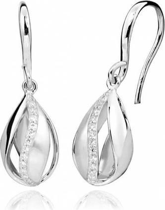 Silver Cat Fashion earrings with zircons SC394