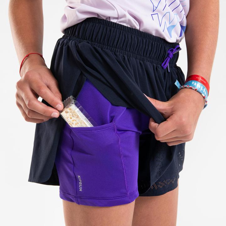 Produktbild Kiprun Laufshorts Mädchen atmungsaktiv - Dry+ 900 dunkelblau/lila (6, 7, 8)