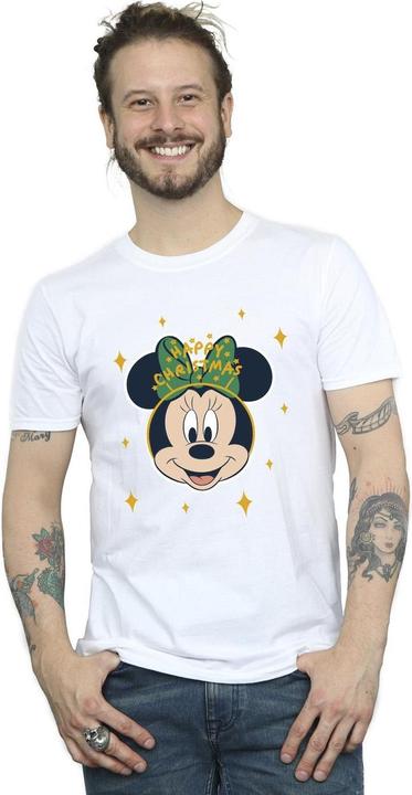 Actual product image Disney Mens Minnie Mouse Happy Christmas T-Shirt (XXL)