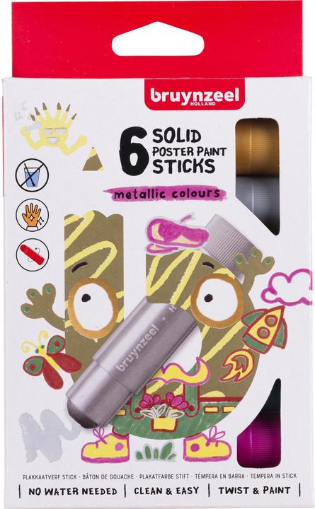 Actual product image Bruynzeel Gouache Sticks Metallic, 6pcs. (Multicoloured, 6 x)