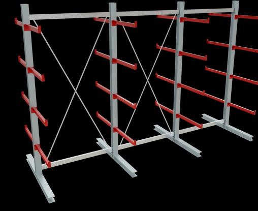 Immagine prodotto Schulte Lagertechnik K 6000 scaffale base a sbalzo 4 montanti - 2 lati