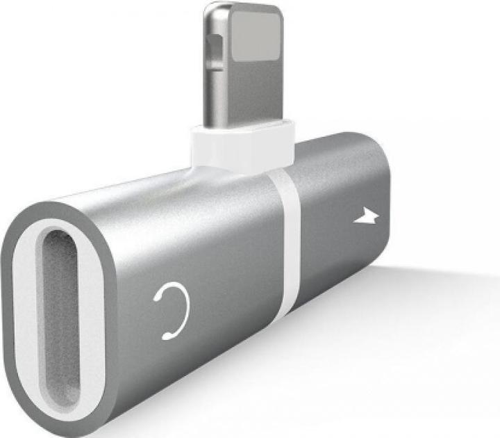 Actual product image PowerGuard iPhone Adapter Splitter 2 in 1 Dual Lightning Audio & Charging Adapter (Lightning, Lightning)