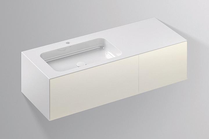 Produktbild Alape WP.Folio7 Waschplatz, 1254x350x500mm, Waschtischunterschrank 2 Vollauszüge, Waschtisch mit Ha