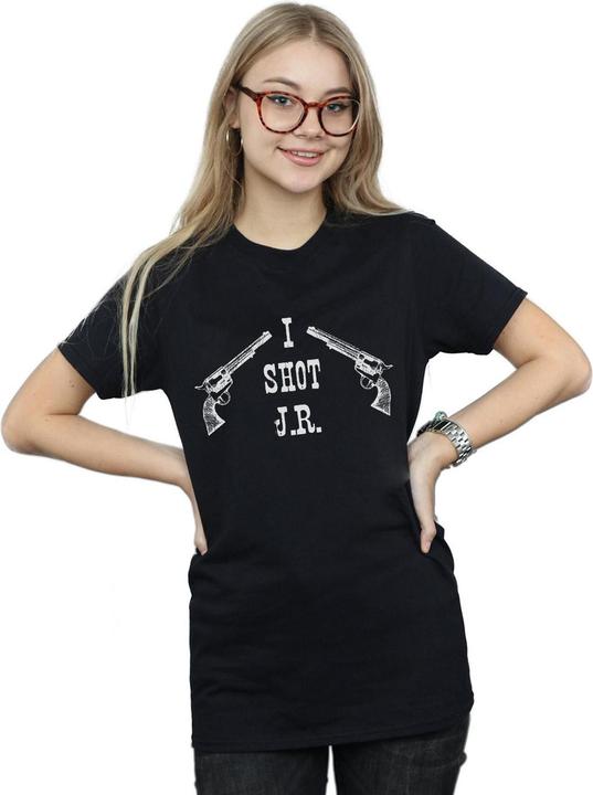 Actual product image Dallas Womens/Ladies I Shot J.R. Cotton Boyfriend T-Shirt (L)