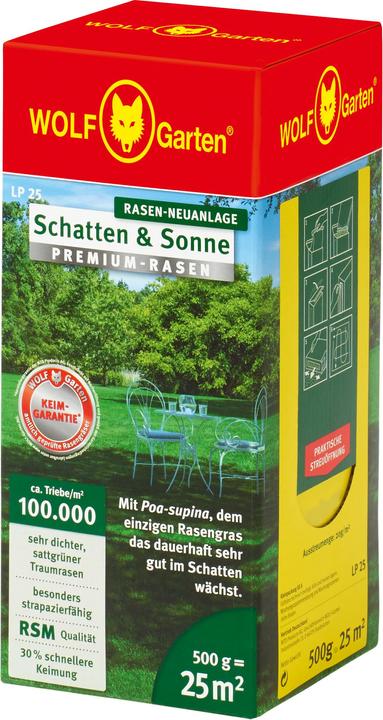 Wolf-Garten Premium-Rasen Schatten & Sonne LP25 (Pflanzensamen)