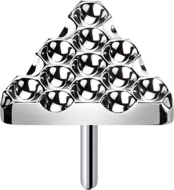 Produktbild Star Piercing Threadless gepunkteter Diamantschliff Dreieck silber (Titan G23, ohne Messing)