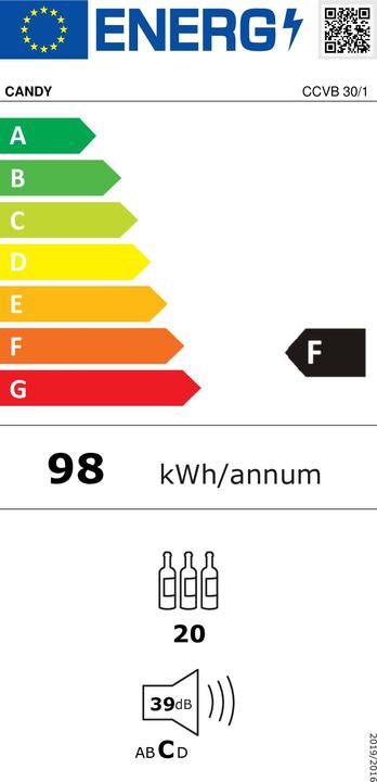 Label énergétique Candy CCVB 30/1