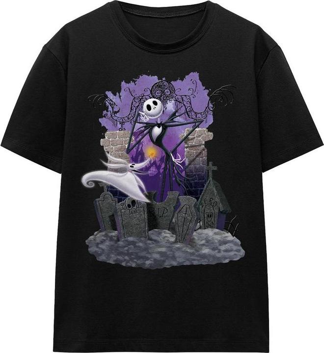 Actual product image The Nightmare Before Christmas Unisex Adult Jack Skellington Grave T-Shirt (S)