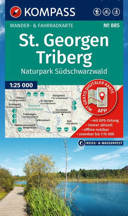 Image du produit Wanderkarte 885 St. Georgen, Triberg, Naturpark Südschwarzwald 1:25.000