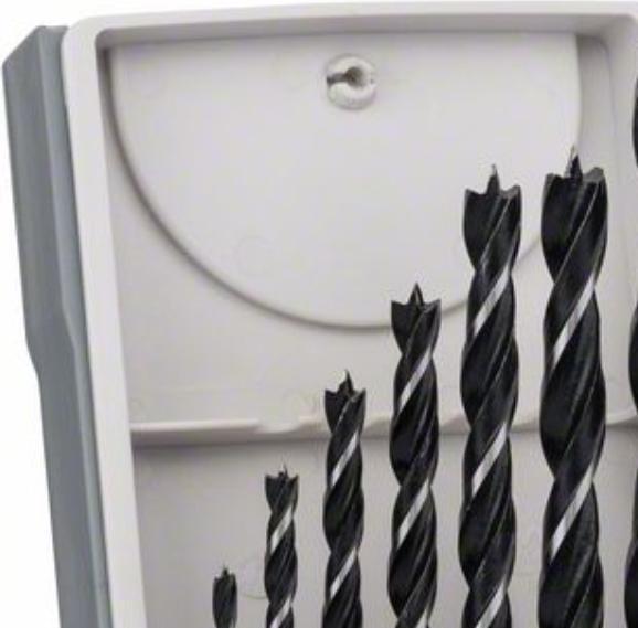 Actual product image Bosch Professional Zubehör PRO Wood twist drill set. 7 pcs. (4 mm, 3 mm, 5 mm, 6 mm, 7 mm, 8 mm, 10 mm)