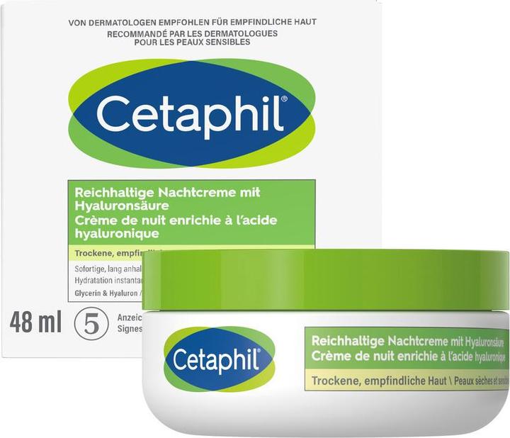 Immagine prodotto Cetaphil Daily Essentials Reichhalt Nachtcreme mit Hyaluronsäure (48 ml, Crema notte)