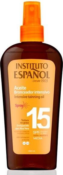 Actual product image Instituto Español Sol. Aceite Proteccion Solar Bronceadora Spf15 Spray 250 ml (250 ml)