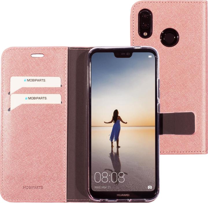 Actual product image Mobiparts Saffiano Wallet Case Huawei P20 Lite Pink (Huawei P20 Lite)