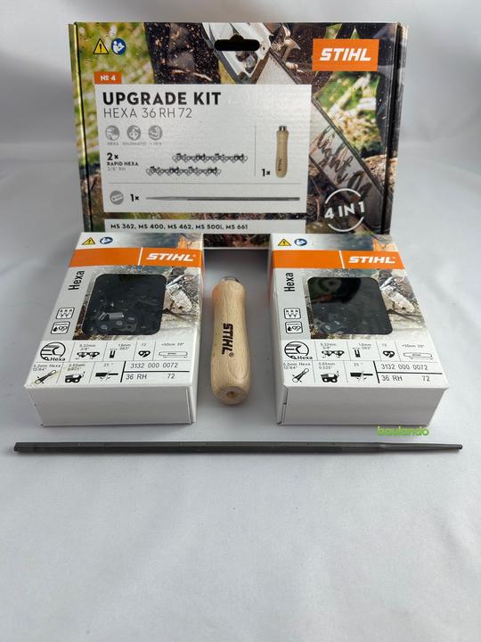 Image du produit Stihl Hexa KIT 4, 2x chaîne de tronçonneuse 3/8" 1,6mm RAPID HEXA 72 TG + lime - 31320074702 (Chaîne de sciage)