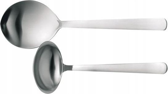 Fiskars Posate da portata, 2 pezzi, acciaio di qualità, argento/opaco, Functional Form, 1002959 (Cucchiaio di servizio, Coltello crostata)
