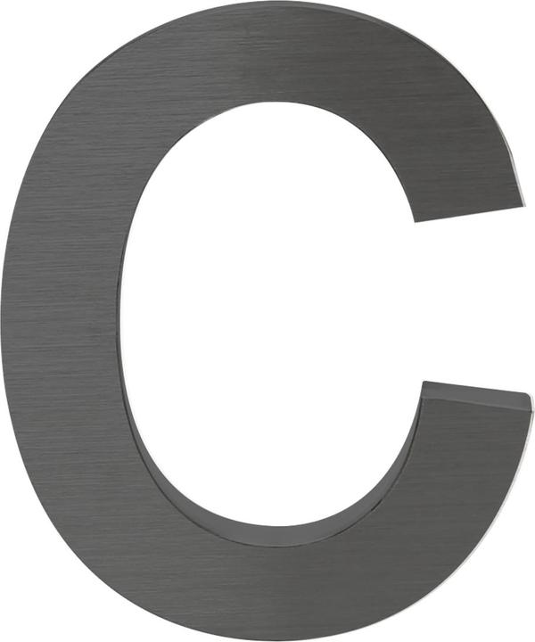 Image du produit Wiltec Plaque Numéro Maison "c" Arial Anthracite 3D 15cm Acier fin Résistant intempéries Matériel